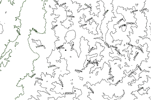 Shiga Kogen-Okushiga Kogen neighbourhood contours