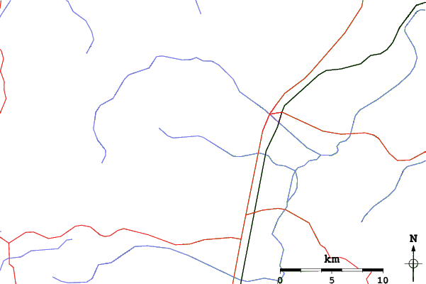 Roads and rivers close to Popova Shapka