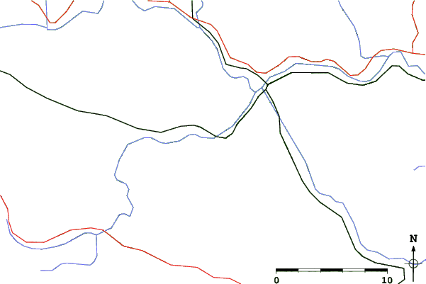 Roads and rivers close to Ravne na Koroškem