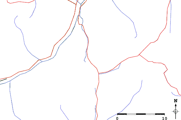 Roads and rivers close to Resia-Curon
