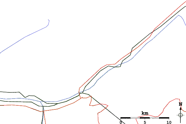Roads and rivers close to Riederalp - Aletsch Arena