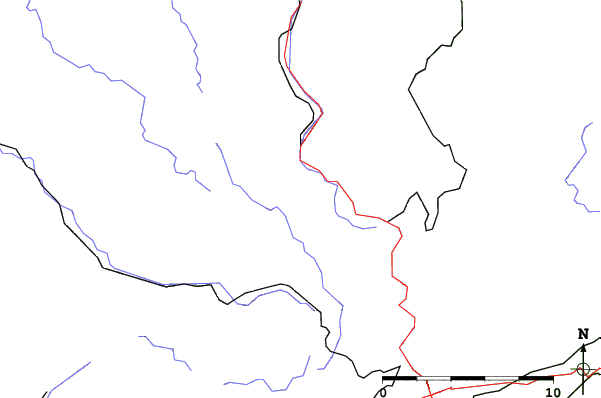 Roads and rivers close to Schellerhau/Rotterhang