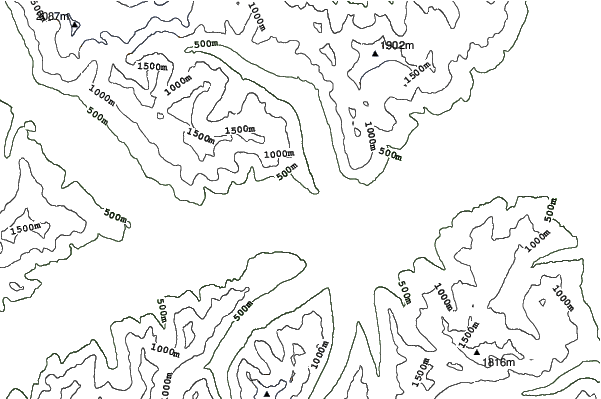 Shames Mountain neighbourhood contours