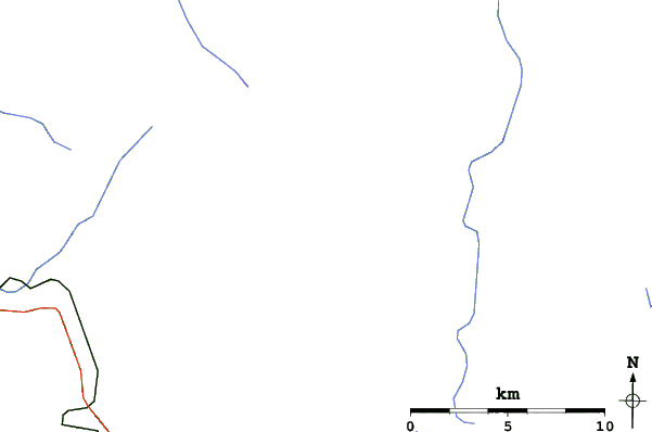 Roads and rivers close to Sheregesh