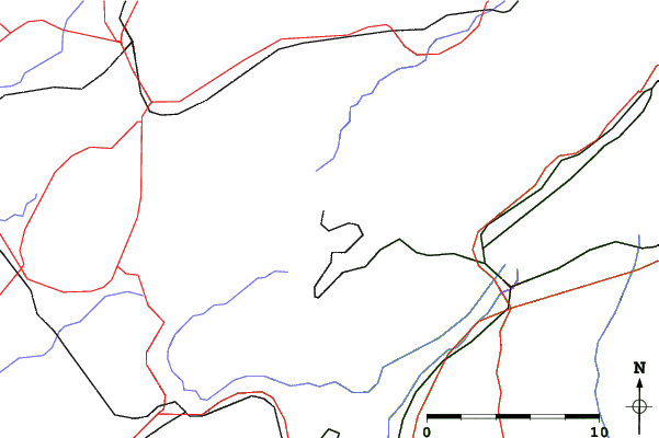Roads and rivers close to Ste-Croix / Les Rasses
