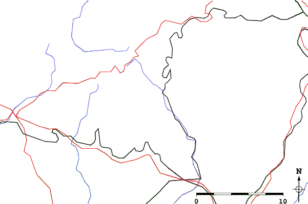 Roads and rivers close to Steinach/Silbersattel