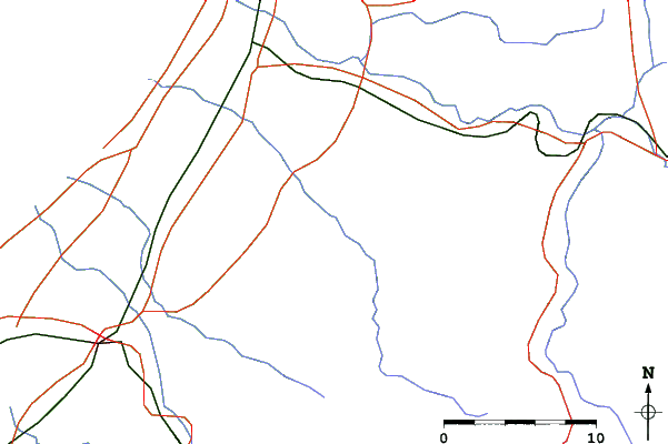 Roads and rivers close to Tainai