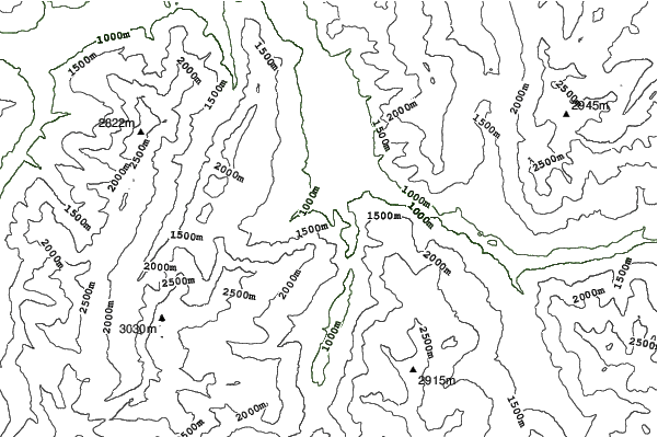 Thusis - Tschappina - Urmein neighbourhood contours