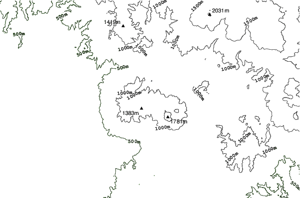 Nekoma Mountain North Area neighbourhood contours