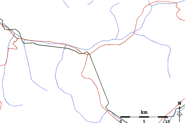 Roads and rivers close to Valfrejus
