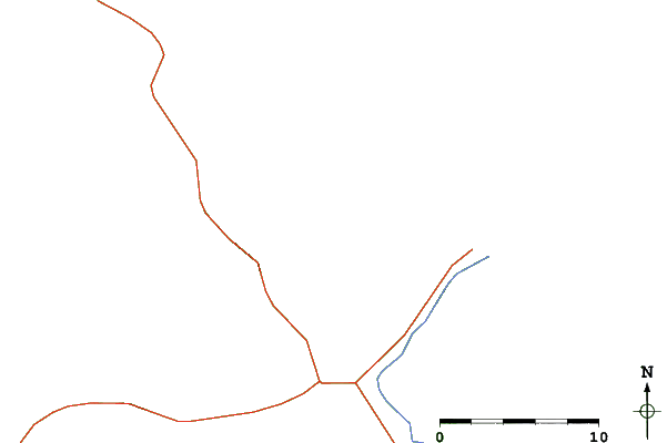 Roads and rivers close to Volcán Osorno