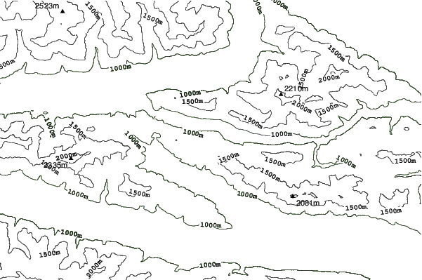 Weissensee/Naggler Alm neighbourhood contours