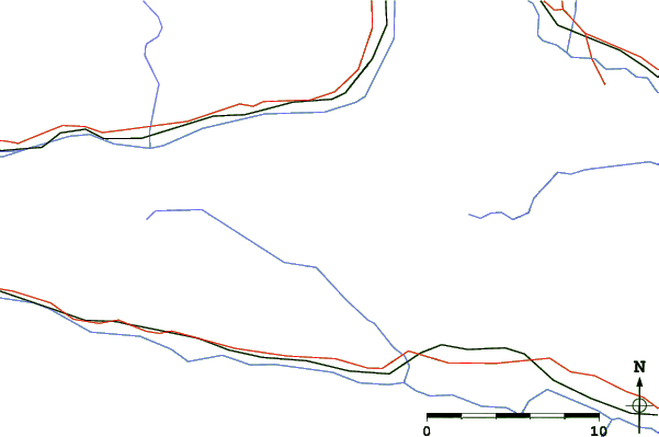 Roads and rivers close to Weissensee/Naggler Alm
