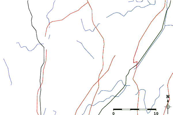 Roads and rivers close to West Mountain