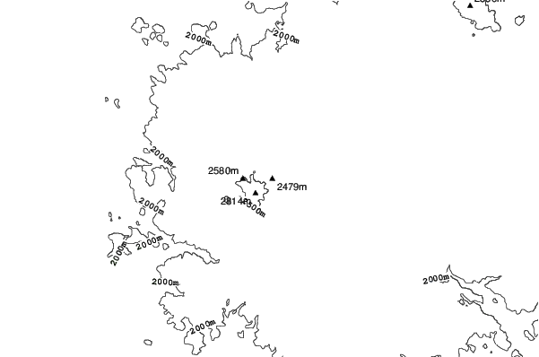 Williams Ski Area neighbourhood contours
