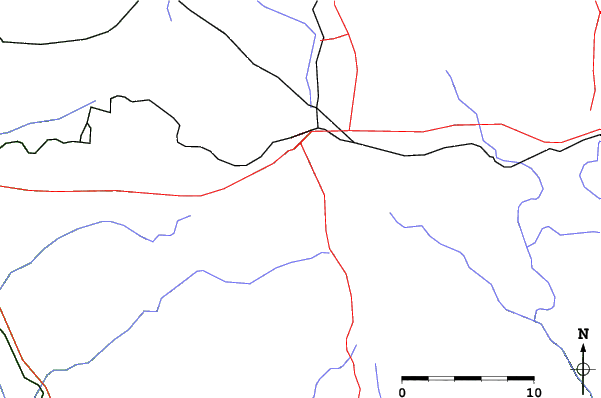 Roads and rivers close to Williams Ski Area