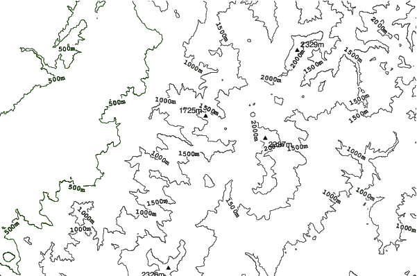 Yamaboku Wild Snow Park neighbourhood contours