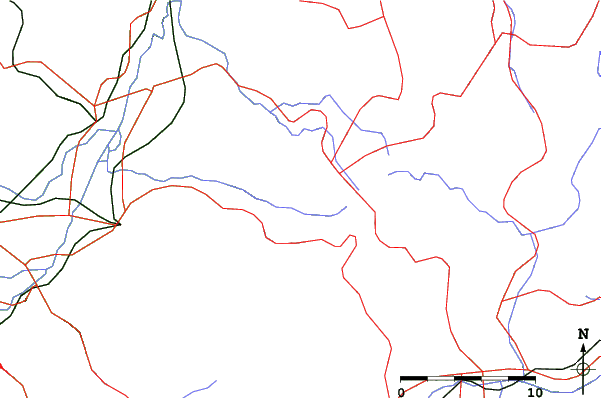 Roads and rivers close to Yamaboku Wild Snow Park