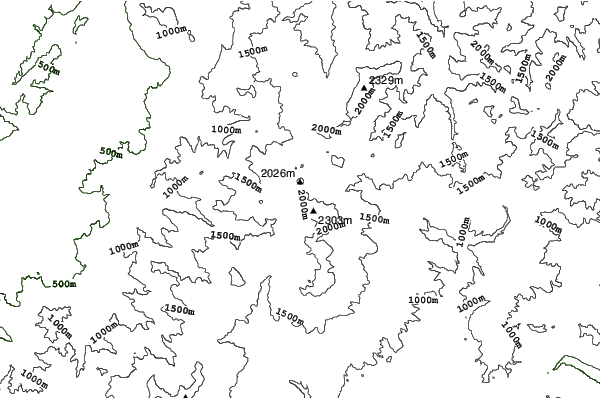 Shiga Kogen-Yokoteyama neighbourhood contours