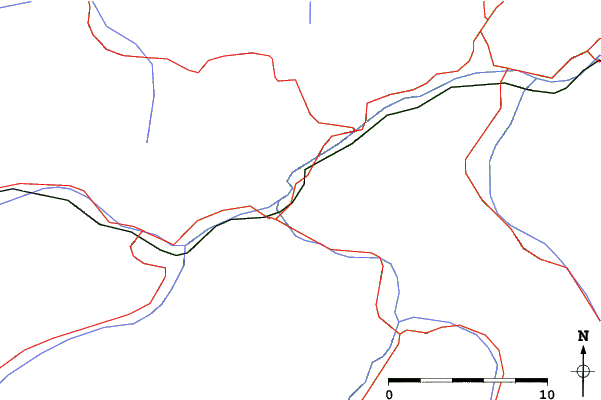 Roads and rivers close to Zams