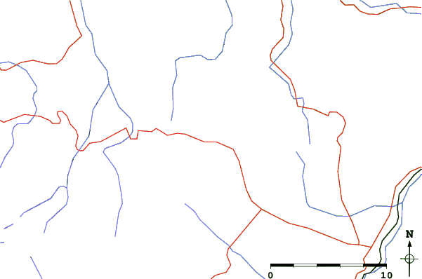 Roads and rivers close to Strednica - Ždiar