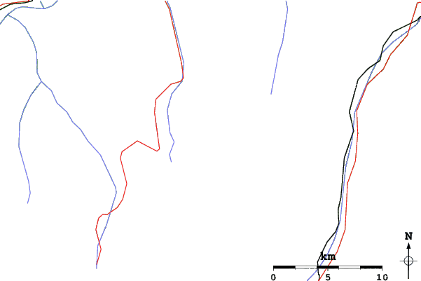 Roads and rivers close to Zinal